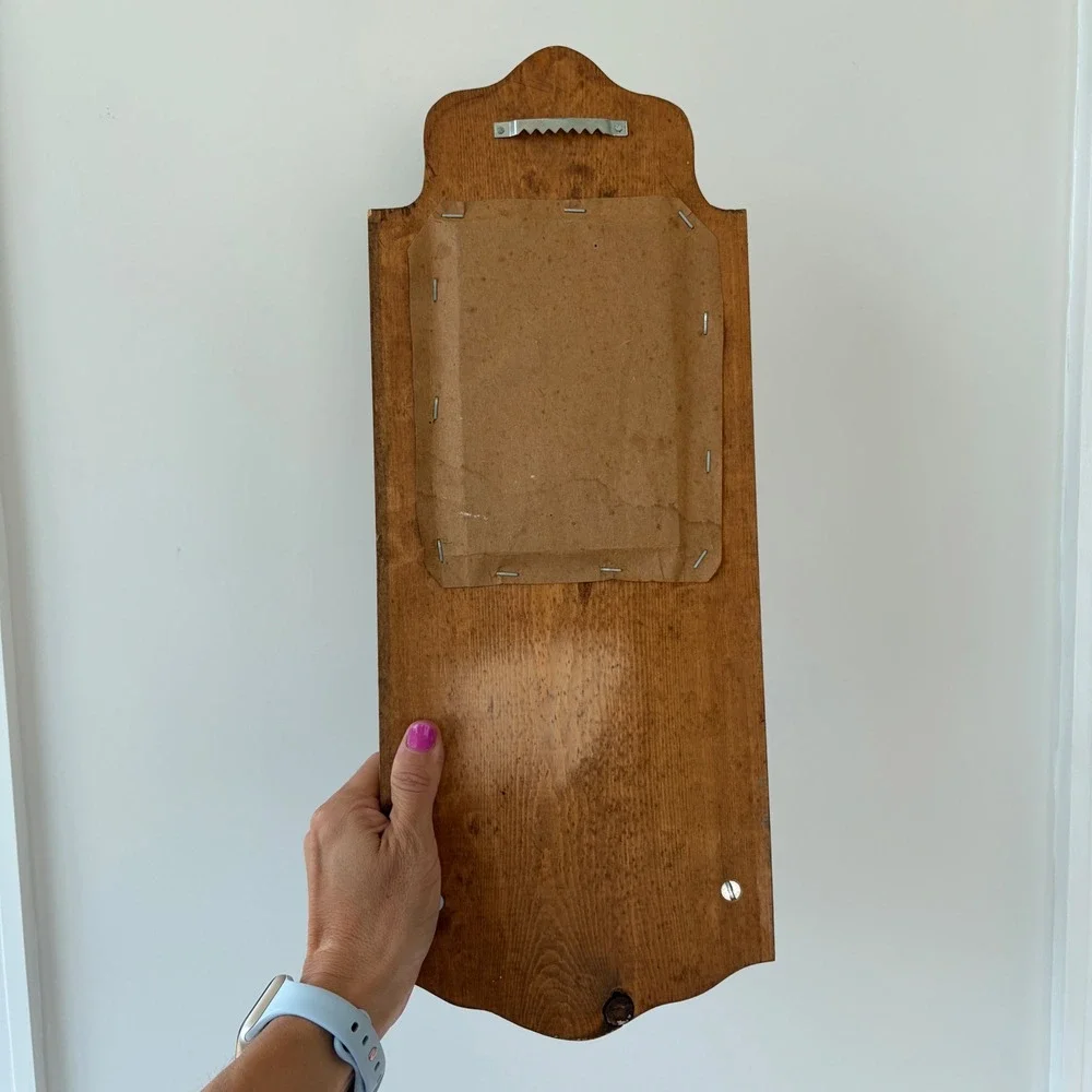 Vintage Wooden Wall Sconce Shelf Mirrored Cross Cutout Religious Decor 16 inch